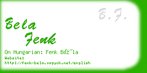 bela fenk business card